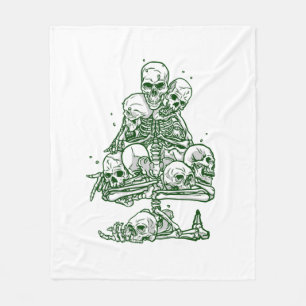 skull ugly christmas tree skeleton gothic fleece blanket