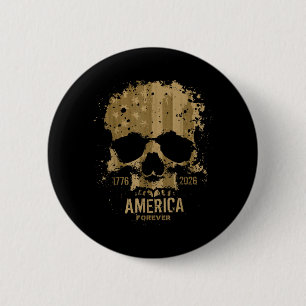 Skull USA Birthday Rugged Grunge 250 Quarter 6 Cm Round Badge