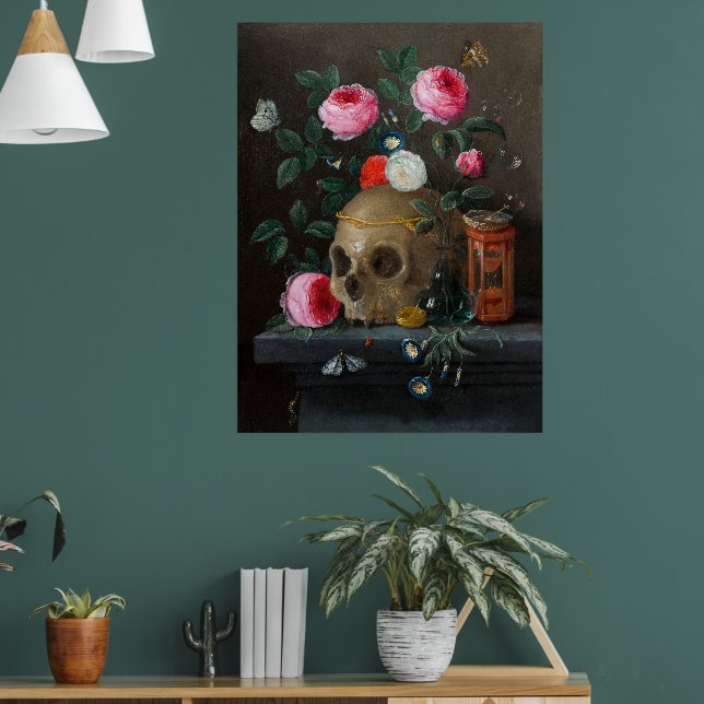Skull Vanitas Still Life Jan van Kessel Poster (Living Room 1)