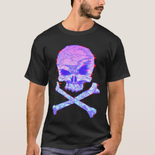 Skull Vaporwave Aesthetic Style Glitch Effect T-Shirt