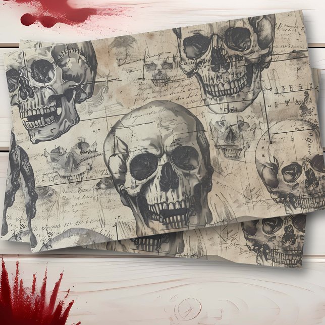 Skull Vintage Halloween Decoupage  Tissue Paper (Creator Uploaded)