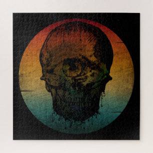 SKULL VINTAGE HALLOWEEN HORROR GIFT  JIGSAW PUZZLE