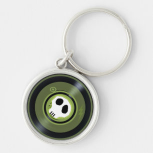 Skull Vinyl Record Keychain