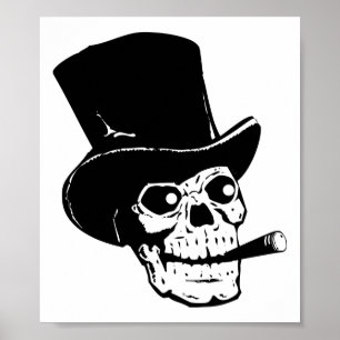 Skull w/ Top Hat Poster