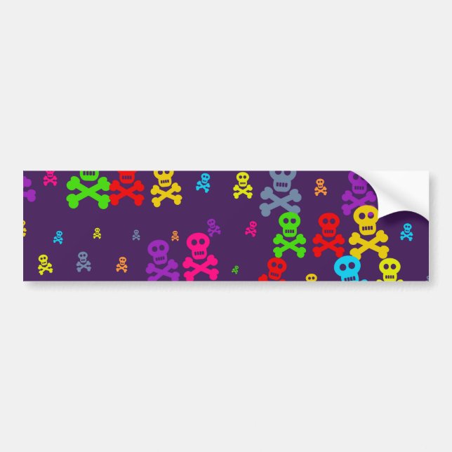 Skull Wallpaper Bumper Sticker (Front)