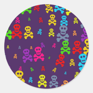 Skull Wallpaper Classic Round Sticker