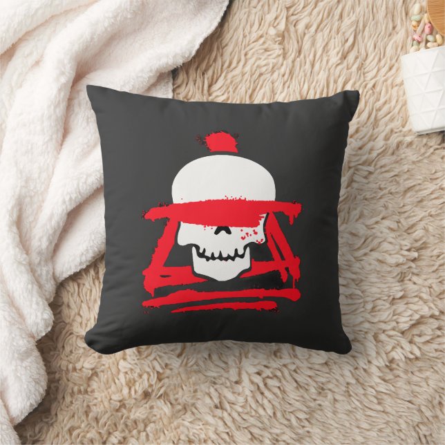 Skull Warrior Gothic Throw Pillow (Blanket)