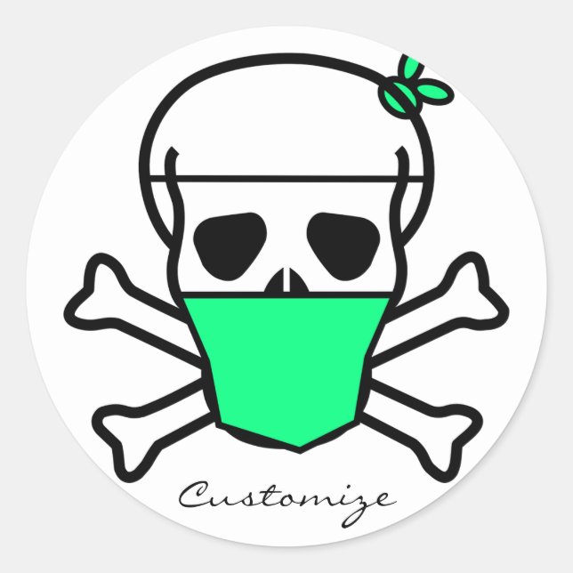 Skull Wearing Mask Thunder_Cove Classic Round Sticker (Front)