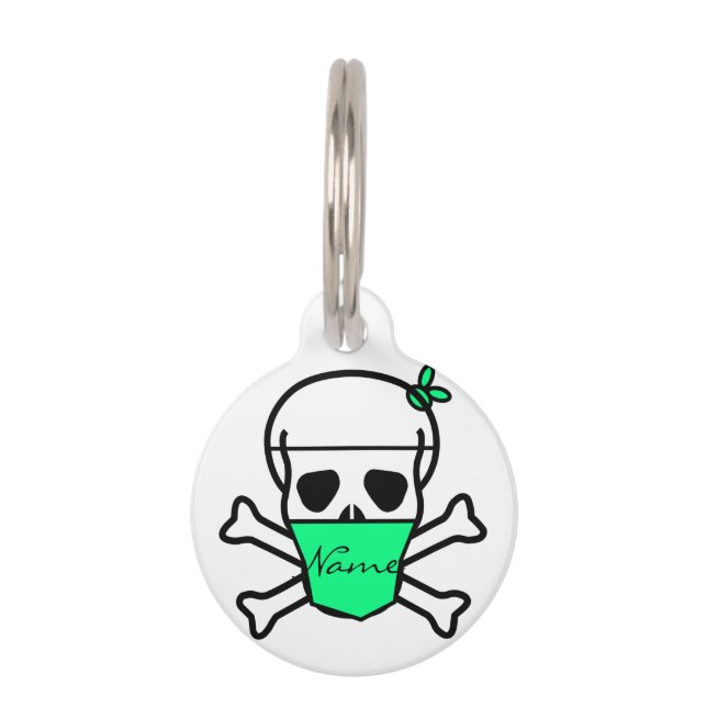 Skull Wearing Mask Thunder_Cove Pet Tag (Front)