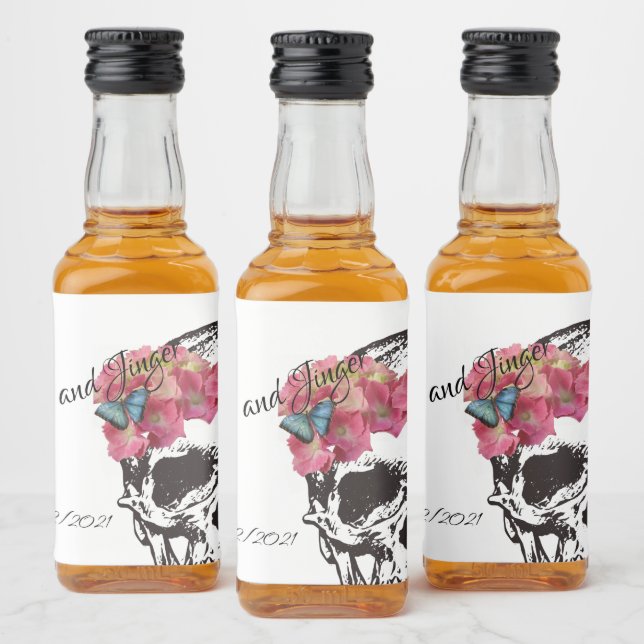 Skull Wedding Bottle Label (Bottles)