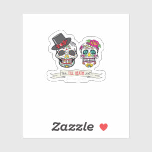 Skull Wedding Bride and Groom Till Death Print