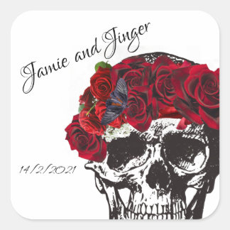 Skull Wedding envelope stickers