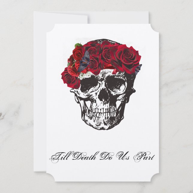 Skull Wedding Invitations - Till Death Do Us Part (Front)