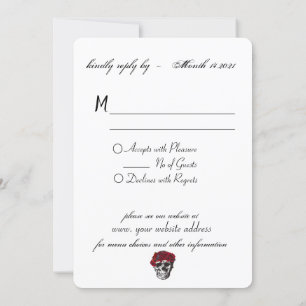Skull Wedding - Until Death Us Do Part Reply Card