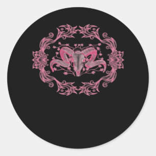 Skull Whimsigoth Aesthetic Classic Round Sticker