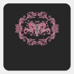Skull Whimsigoth Aesthetic Square Sticker