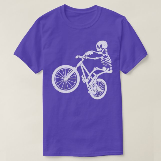 Skull white skeleton bike rider Silhouette T-Shirt (Design Front)