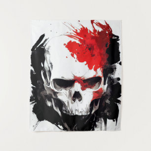 Skull Wild Nature Free Spirit Art Brush Painting Tapestry