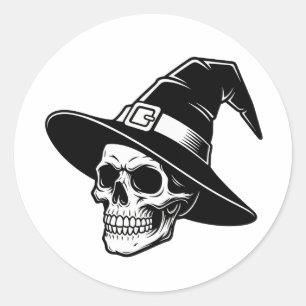 Skull Witch Hat Gothic Art - sticker