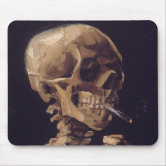 Skull with a Burning Cigarette - Vincent Van Gogh Mouse Mat