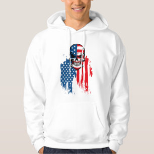 Skull with American Flag Hoodie