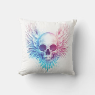 Skull with Angel Wings Cushion