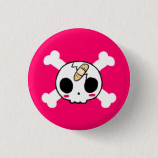 Skull with Band-aid 3 Cm Round Badge
