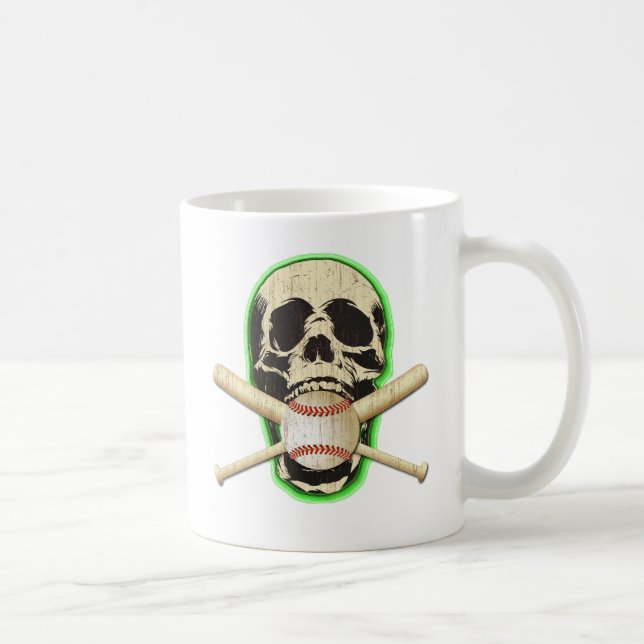 SKULL WITH BASEBALL AND BATS COFFEE MUG (Right)