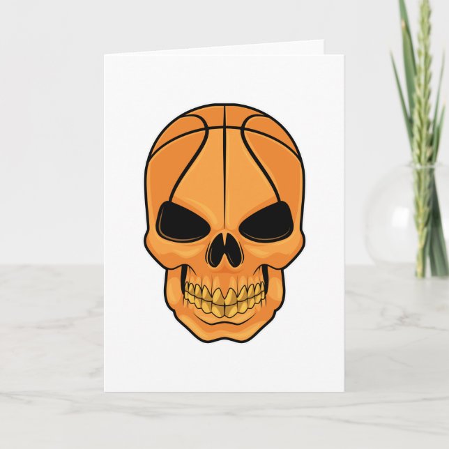 Skull with Basketball Head Card (Front)