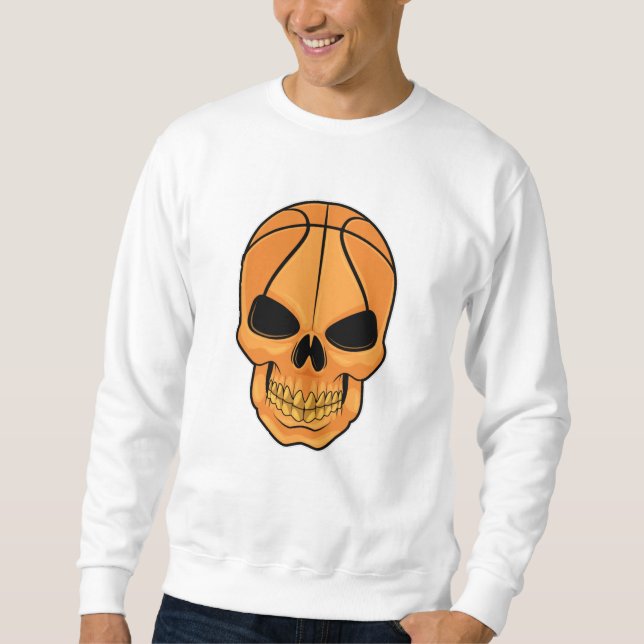 Skull with Basketball Head Sweatshirt (Front)