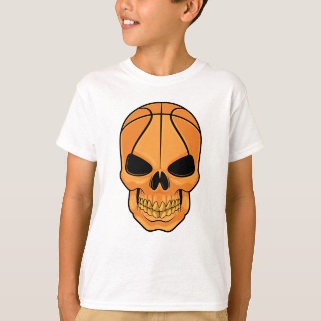 Skull with Basketball Head T-Shirt (Front)
