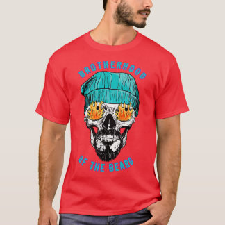 Skull with Beard Bearded Skull Beanie T-Shirt