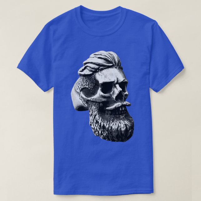 SKULL WITH BEARD STATUE DARK T-Shirt (Design Front)