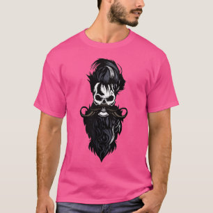 Skull with Beard Sticker T-Shirt