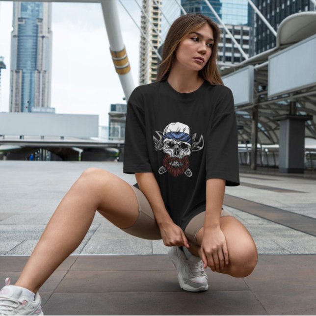 Skull With Beard  T-Shirt (Creator Uploaded)