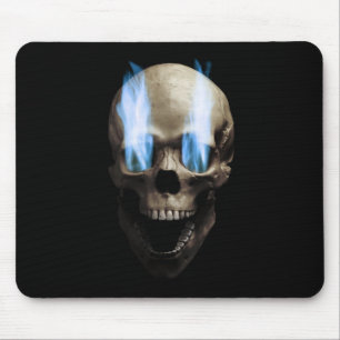 skull with blue flame mouse mat