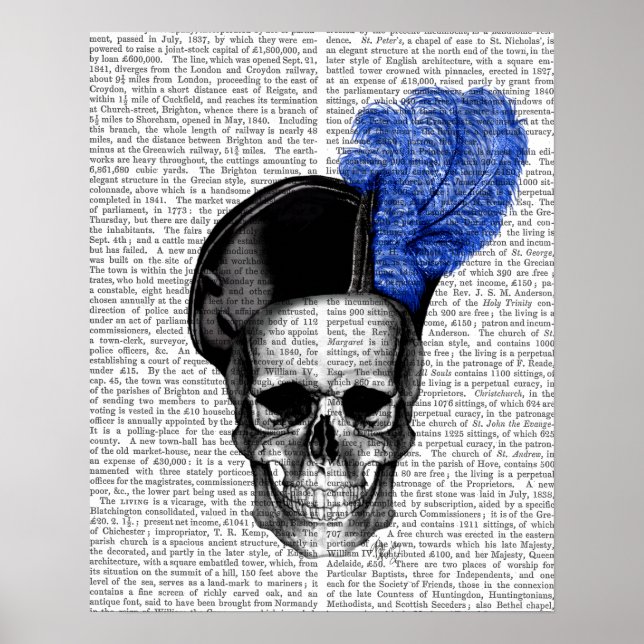 Skull with Blue Hat Poster (Front)