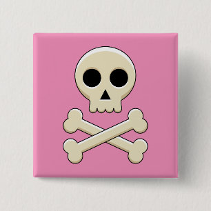 Skull with Bones 15 Cm Square Badge