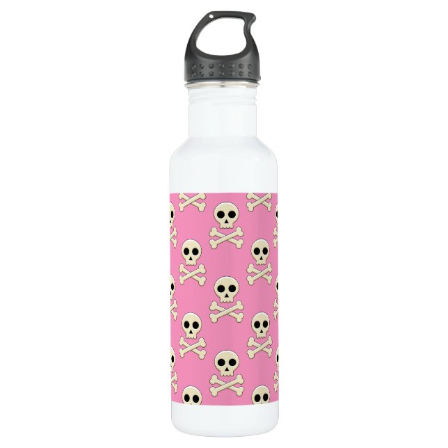 Skull with Bones 710 Ml Water Bottle (Front)