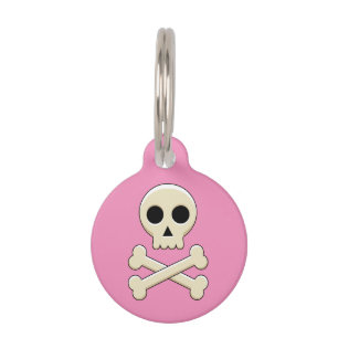 Skull with Bones   Add Name Pet Tag