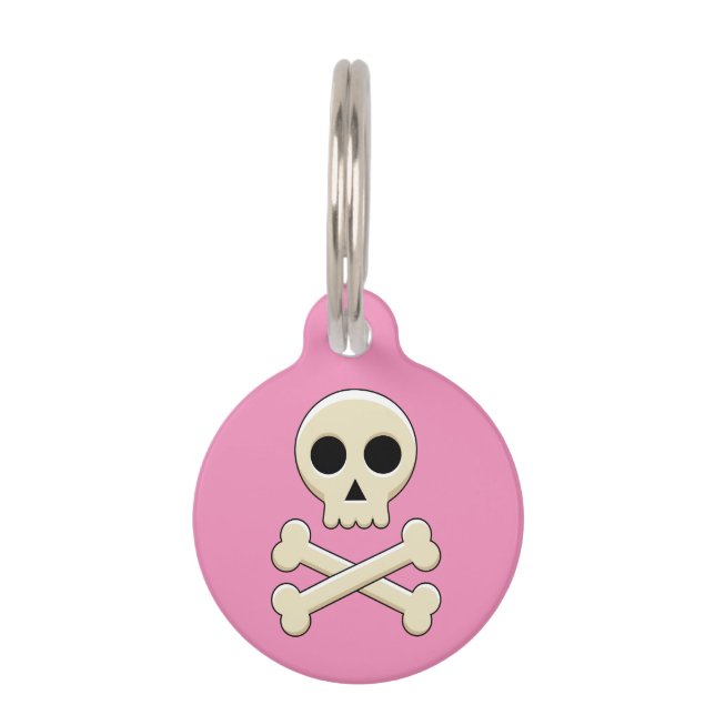 Skull with Bones | Add Name Pet Tag (Front)
