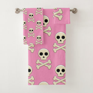 Skull with Bones Bath Towel Set
