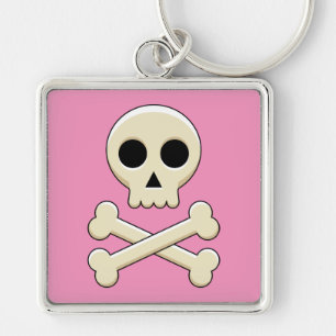 Skull with Bones Key Ring