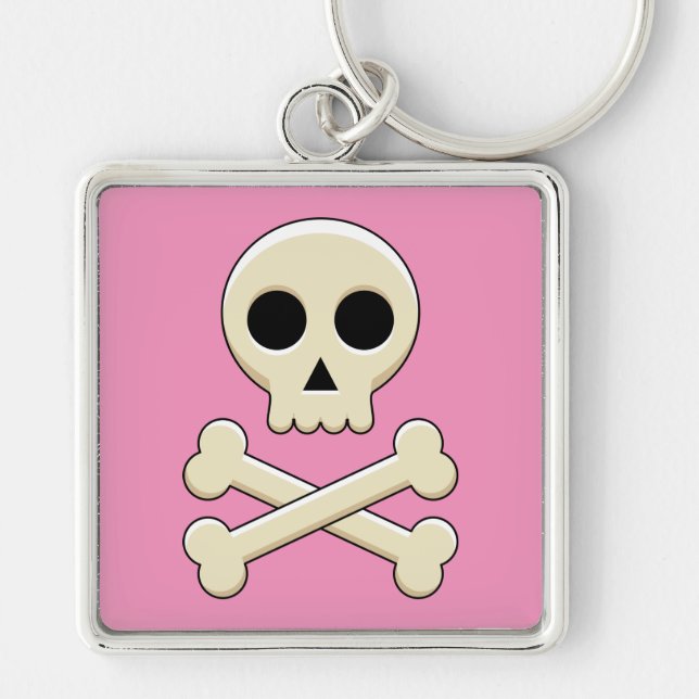 Skull with Bones Key Ring (Front)
