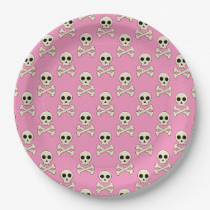 Skull with Bones Paper Plate