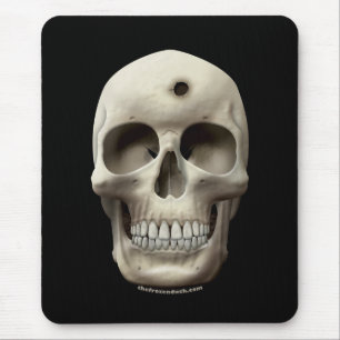 Skull with Bullet Hole Mouse Mat
