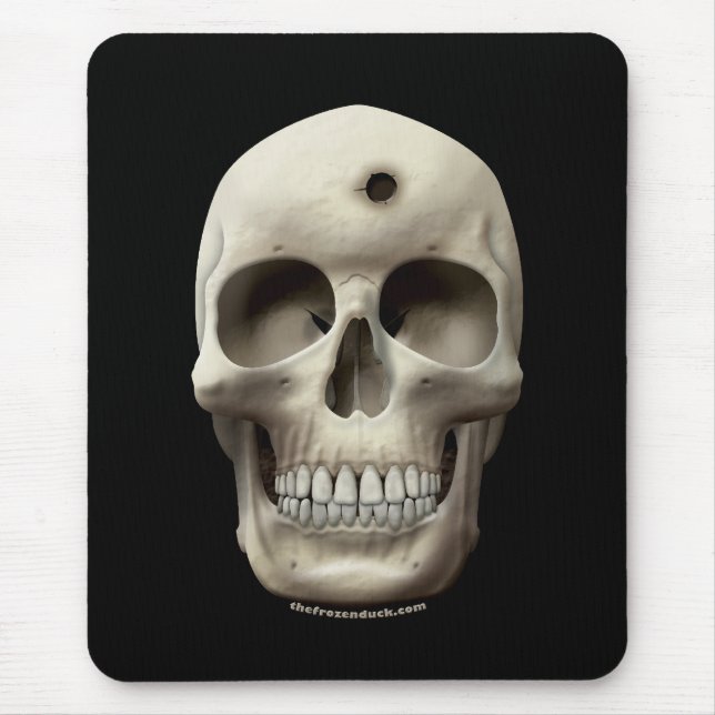 Skull with Bullet Hole Mouse Mat (Front)