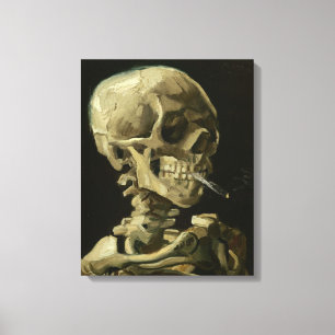 Skull with Burning Cigarette by Van Gogh Canvas Print