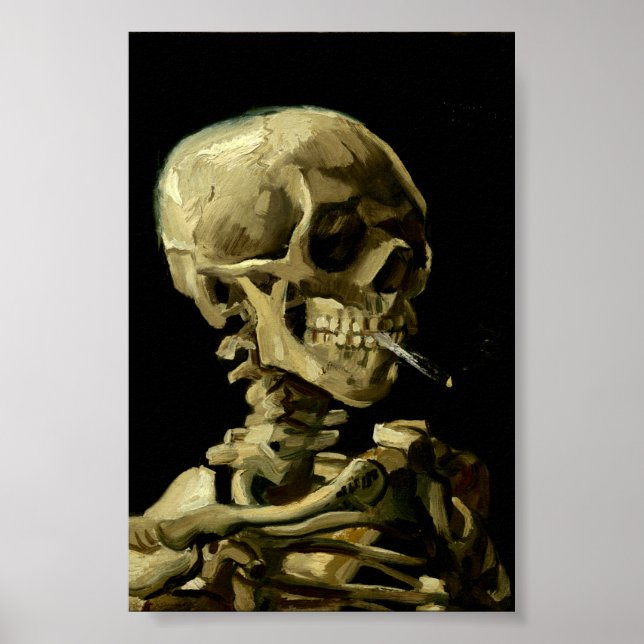 Skull with Burning Cigarette by Van Gogh Poster (Front)