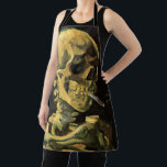 Skull with Burning Cigarette by Vincent van Gogh Apron<br><div class="desc">Skull with Burning Cigarette by Vincent van Gogh is a vintage fine art post impressionism still life painting. A portrait of human skeleton smoking. Great image to use for anti-smoking products. Smoking kills 1, 000s every year, help someone to quit smoking today. Great image for Halloween or Día de los...</div>
